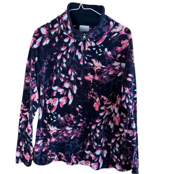 Columbia Women’s Sz Large 1/4 Zip Fleece Pullover Sweatshirt Printed - Picture 1 of 7
